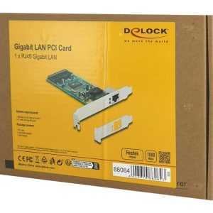 DELOCK κάρτα επέκτασης PCI σε 1x RJ45 Gigabit 88084, 1000Mbps 4 88084 3