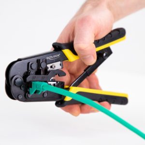 DELOCK εργαλείο πτύχωσης με απογυμνωτή καλωδίων RJ45/12/11 90505, 8+6+4P 2 8+6+4P