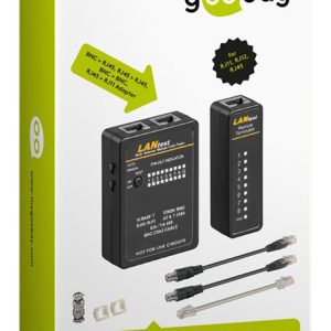 GOOBAY tester δικτύου 93010 με θήκη, CAT 5/6 & ISDN, RJ11/RJ12/RJ45 3 RJ11/RJ12/RJ45