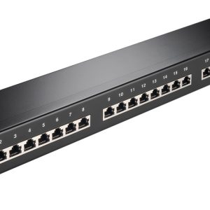 GOOBAY patch panel 93048 19"/1U, 24x ports, CAT 6 STP, μαύρo