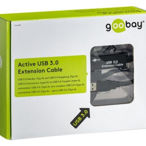 GOOBAY καλώδιο προέκτασης USB 3.0 95727, active, 5Gbps, 5m, μαύρο 3 5Gbps
