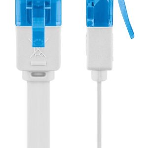 GOOBAY καλώδιο δικτύου 96369, CAT 6A U/UTP, flat, 500MHz, CU, 10m, λευκό 4 500MHz