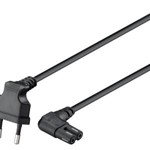 GOOBAY καλώδιο τροφοδοσίας Euro 97354, γωνιακό, 2x0.75 mm², 3m, μαύρο 3 2x0.75 mm²