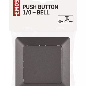 EMOS μπουτόν κουδουνιού/κλιμακοστάσιου A6100.9, μονό, 1/0, 10A, μαύρο 4 10A
