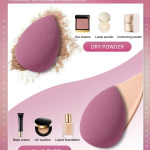 Σφουγγαράκια μακιγιάζ AG597 με θήκη, 40x60mm, διάφορα σχήματα, 4τμχ 4 4τμχ