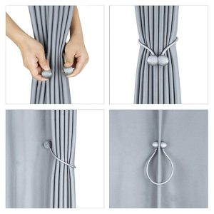 Μαγνητική δέστρα AG701 για κουρτίνες, 47cm, γκρι, 2τμχ 2 47cm