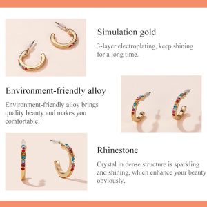 ROXXANI σκουλαρίκια κρίκος AIE075-CF με κυβική ζιρκόνια, χρυσό 3 AIE075 CF 1