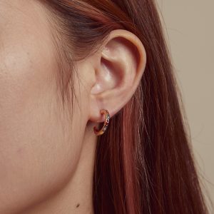 ROXXANI σκουλαρίκια κρίκος AIE075-CF με κυβική ζιρκόνια, χρυσό 2 χρυσό