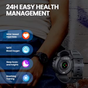 ZEBLAZE smartwatch Ares 3 Plus, heart rate, 1.43" AMOLED, IP68, μαύρο 4 IP68