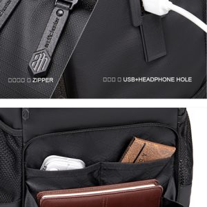 ARCTIC HUNTER τσάντα πλάτης B00532 με θήκη laptop 15.6", USB, 28L, μαύρη 3 28L