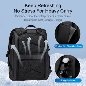 ARCTIC HUNTER τσάντα πλάτης B00558 με θήκη laptop 15.6", 24L, USB, μαύρη 4 μαύρη