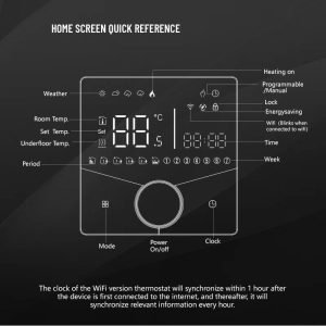 Smart θερμοστάτης πετρελαίου BHT-009GBLW, WiFi, χωνευτός, μαύρος 3 χωνευτός
