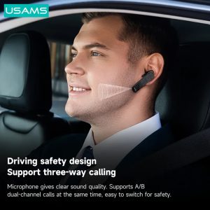 USAMS Bluetooth μονό earphone USAMS-BT2, 100mAh, 3-way κλήσεις, μαύρο 2 100mAh