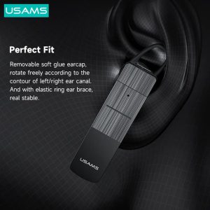 USAMS Bluetooth μονό earphone USAMS-BT2, 100mAh, 3-way κλήσεις, μαύρο 4 μαύρο