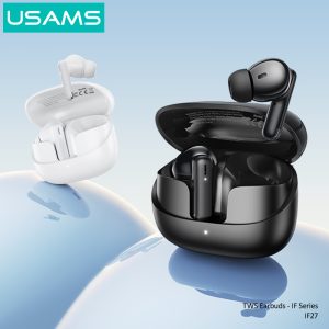 USAMS earphones με θήκη φόρτισης IF27, TWS, Φ13mm, 25/250mAh, μαύρα 2 TWS