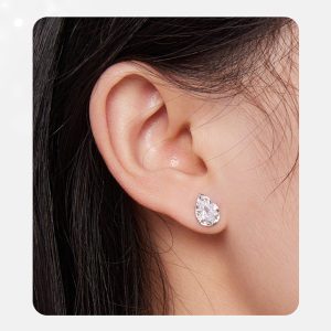 BAMOER σκουλαρίκια καρφωτά BSE804, με κυβική ζιρκόνια, ασήμι 925, ασημί 2 με κυβική ζιρκόνια