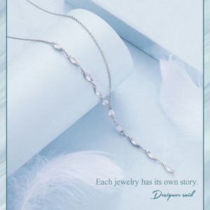 BAMOER κολιέ BSN330 με κυβική ζιρκόνια, ασήμι 925, ασημί 3 ασημί