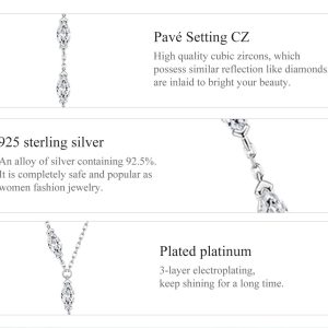 BAMOER κολιέ BSN330 με κυβική ζιρκόνια, ασήμι 925, ασημί 4 BSN330 3