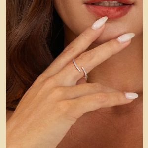 BAMOER δαχτυλίδι BSR470-AE, κυβική ζιρκόνια, ανοιγόμενο, ασήμι 925 ασημί 2 κυβική ζιρκόνια