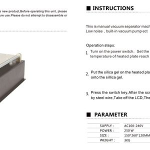 BEST Vacuum Seperator B-988, Temp control, 19 x 11 2 BST B988 1