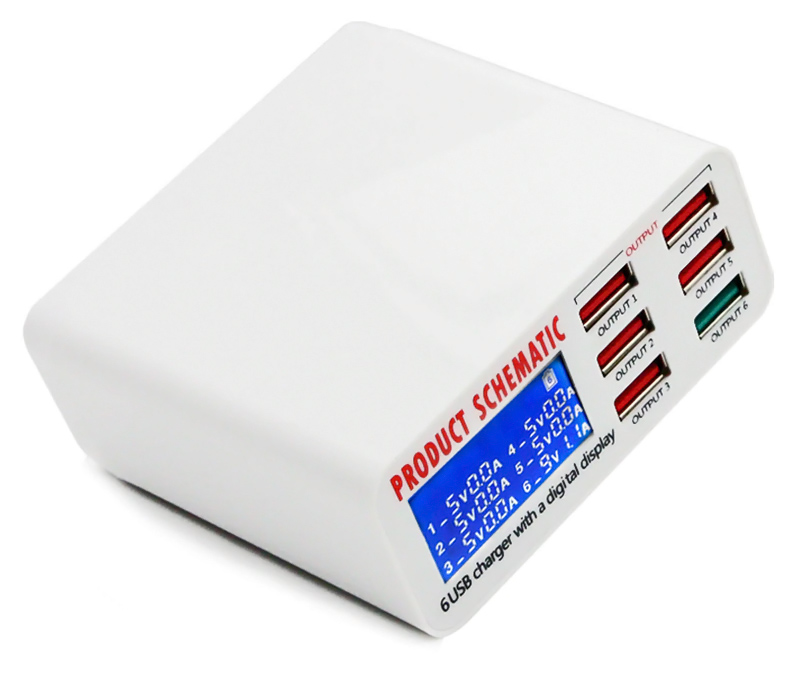 USB φορτιστής 6 θέσεων με LCD monitor BST-U3 USB φορτιστής 6 θέσεων με LCD monitor BST-U3
