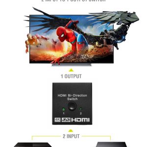 POWERTECH HDMI switch CAB-H112, 2 σε 1, 4K, bidirectional, μαύρο 3 CAB H112 3