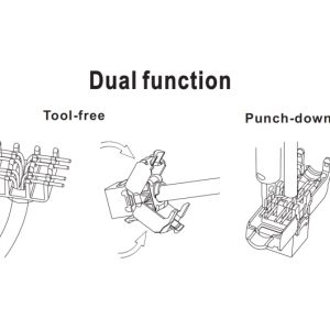 POWERTECH keystone module RJ45 female CAB-N150, Cat.6Α UTP 180°, μαύρο 3 CAB N151 2