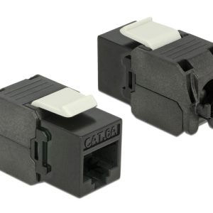 POWERTECH keystone module RJ45 female CAB-N150, Cat.6Α UTP 180°, μαύρο
