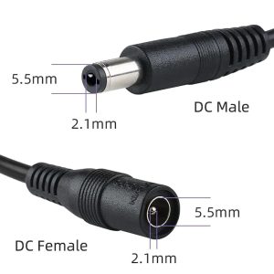 POWERTECH καλώδιο επέκτασης DC CAB-P030, 5.5 x 2.1mm, 10m, μαύρο 2 5.5 x 2.1mm