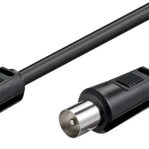 POWERTECH καλώδιο κεραίας CAB-V007, αρσενικό, 1.5m, μαύρο