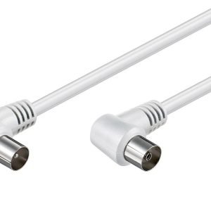 POWERTECH καλώδιο κεραίας CAB-V024, αρσενικό σε θηλυκό, 90°, 3m, λευκό