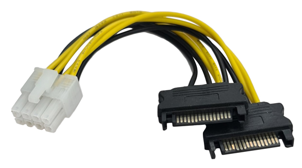 POWERTECH καλώδιο EPS 8pin σε 2x SATA 15pin CAB-W039 POWERTECH καλώδιο EPS 8pin σε 2x SATA 15pin CAB-W039