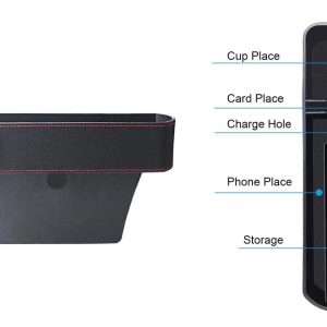 Σετ θηκών για καθίσματα αυτοκινήτου CAR-0014 με ποτηροθήκη, μαύρο, 2τμχ 4 CAR 0014 3