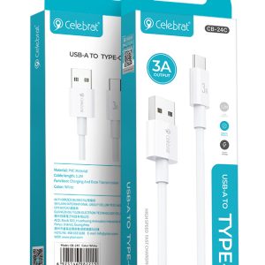 CELEBRAT καλώδιο USB-C σε USB CB-24C, 15W, 1.2m, λευκό 3 1.2m