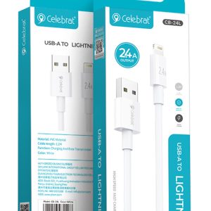 CELEBRAT καλώδιο Lightning σε USB CB-24L, 12W, 1.2m, λευκό 3 1.2m