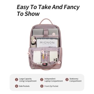 CHANTRIA γυναικεία τσάντα πλάτης CB00639 με θήκη laptop 14", 12.5L, μαύρη 3 μαύρη