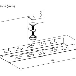 BRATECK cable management γραφείου CC11-10-1, μεταλλικό, 40x12.9x19cm, μαύρο 3 μαύρο
