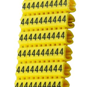 POWERTECH Clip αρίθμησης καλωδίου Νο 4, Yellow, 10τεμ.