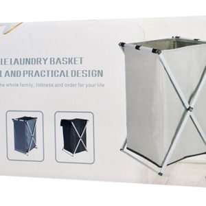 Καλάθι απλύτων CLN-004 με 1 σάκο, υφασμάτινο, 60x38x35mm, γκρι 3 60x38x35mm