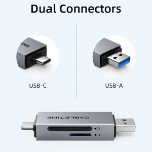 CABLETIME card reader CT-ACSD3-AG, SD/micro SD, USB/USB-C, 5Gbps, γκρι 4 5Gbps