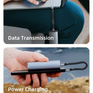 CABLETIME καλώδιο USB-C CT-FU4-AG, flat, 240W, 40Gbps, 8K/60Hz, USB4, 0.15m, μαύρο 4 40Gbps