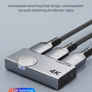 CABLETIME HDMI switch CT-HS4K-AG, 2 σε 1, 4K/60Hz, bi-directional, γκρι 4 bi-directional