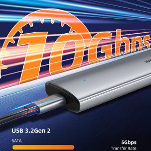 CABLETIME θήκη για M.2 NVMe/SATA SSD CT-SSD03-AG tool free, 10Gbps, γκρι 2 10Gbps