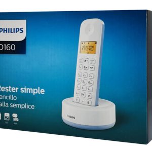 PHILIPS ασύρματο τηλέφωνο D1601S-34, με ελληνικό μενού, λευκό-μπλε 3 λευκό-μπλε