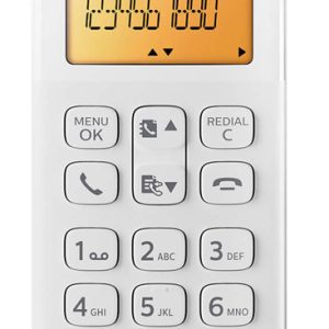 PHILIPS ασύρματο τηλέφωνο D1601T-34, με ελληνικό μενού, λευκό-πράσινο 2 με ελληνικό μενού