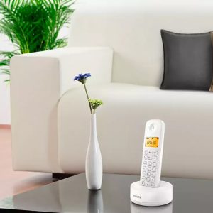 PHILIPS ασύρματο τηλέφωνο D1601W-34, με ελληνικό μενού, λευκό 3 λευκό