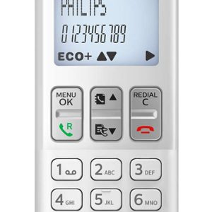 PHILIPS ασύρματο τηλέφωνο D2501W-34, με ελληνικό μενού, λευκό 2 με ελληνικό μενού
