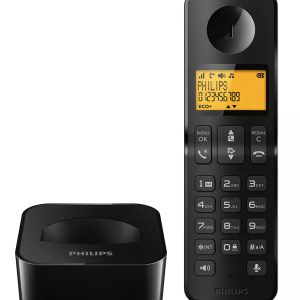 PHILIPS ασύρματο τηλέφωνο D2601B-34, με ελληνικό μενού, μαύρο 2 με ελληνικό μενού