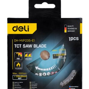 DELI δίσκος κοπής ξύλου DH-MJP235-E1, 60 δόντια, 235mm, 6500rpm 2 60 δόντια