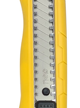 DELI πλαστικό κοπίδι με ασφάλεια DL003, 18mm, κίτρινο 1 DELI πλαστικό κοπίδι με ασφάλεια DL003